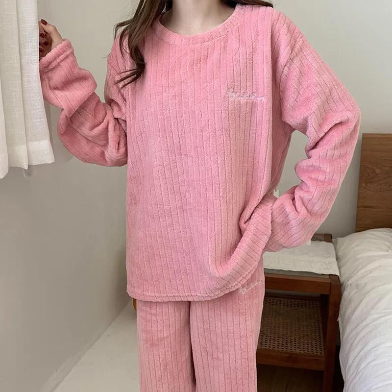 Pijama Peluche Largo De Dama Plush Abrigado Varios Colores