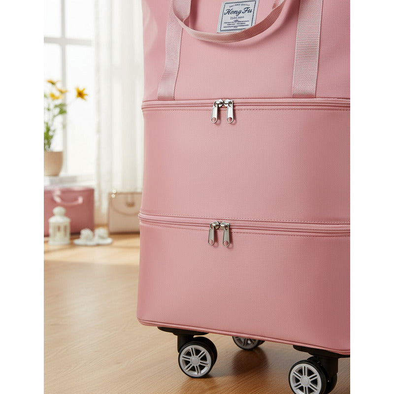 Bolso De Viaje Plegable Expandible Con Ruedas Desmontables