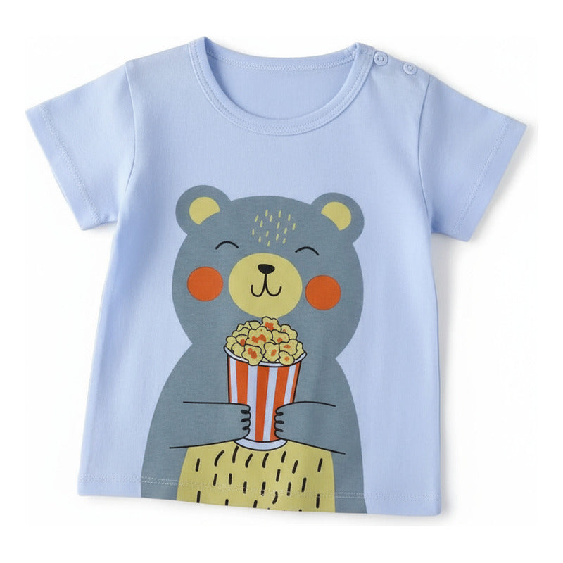 Remeras Manga Corta Algodon Bebes Y Niños Varios Diseños