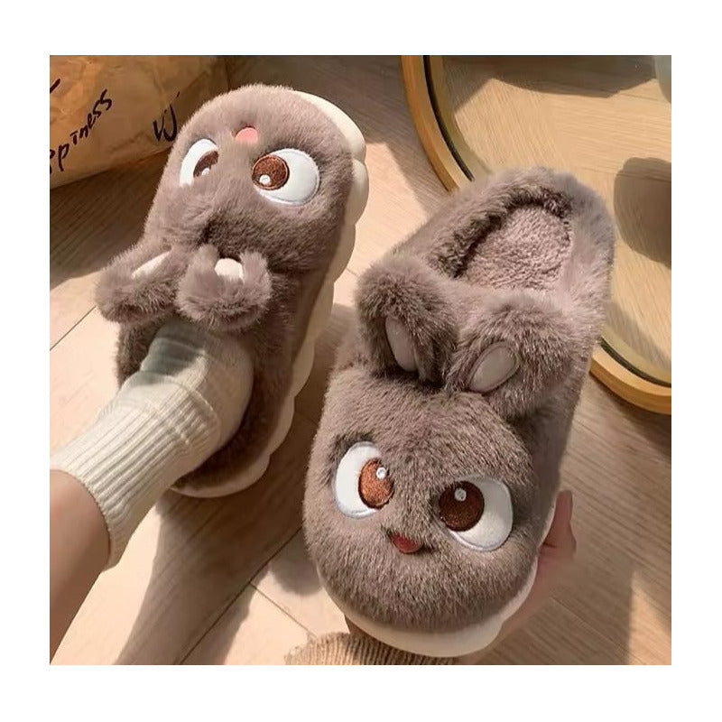 Pantufla Conejo Peludas Con Suela De Goma Varios Colores