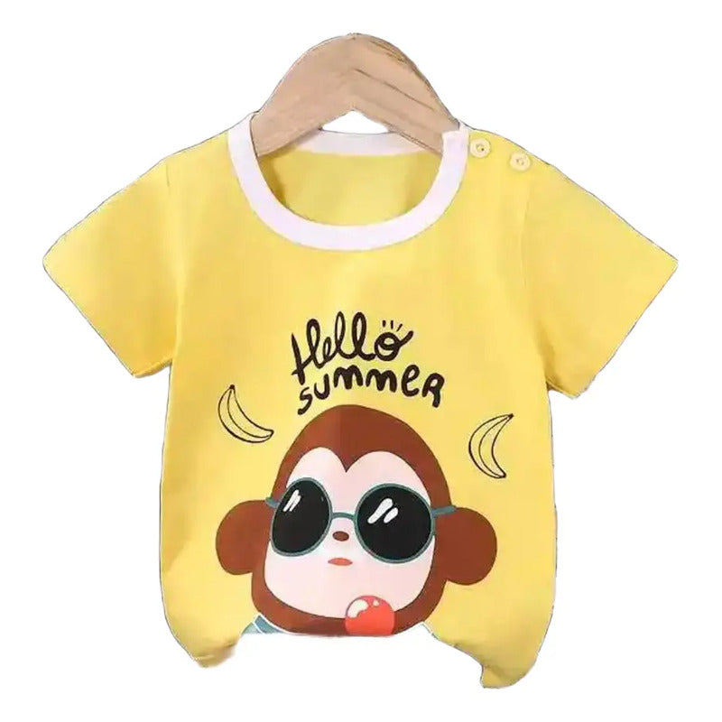Conjunto De Niño Short Y Remera Bebe Varios Diseños Uniteduy
