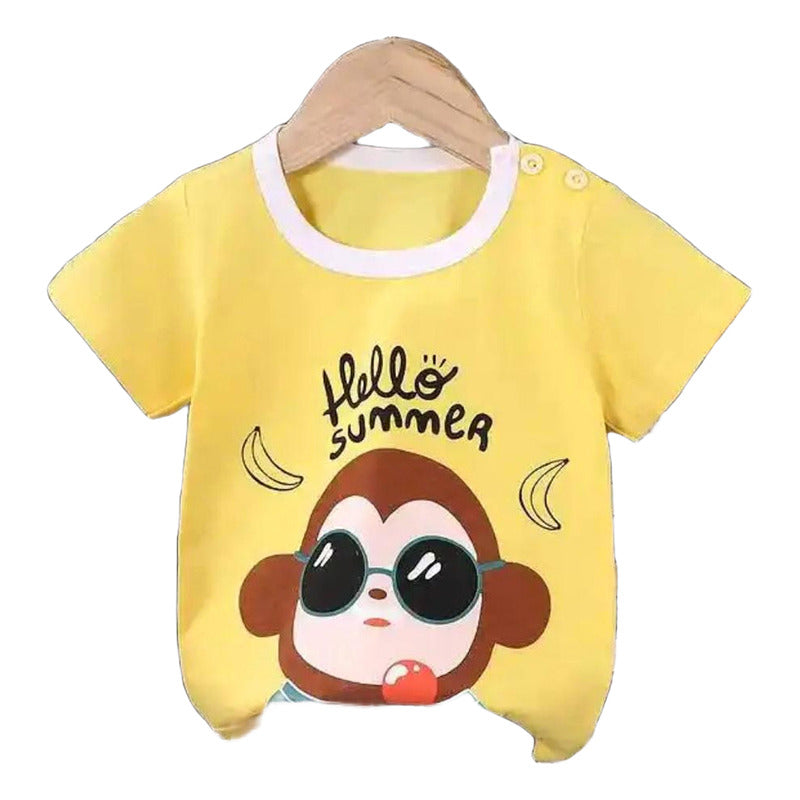 Conjunto De Niño Short Y Remera Bebe Varios Diseños Uniteduy