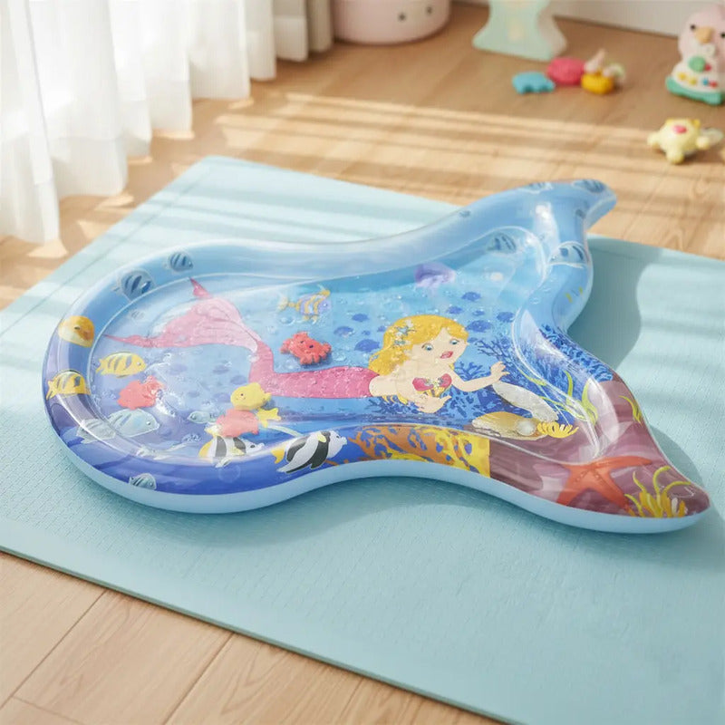 Alfombra Colchoneta Inflable Sensorial Sirena Grande Bebes
