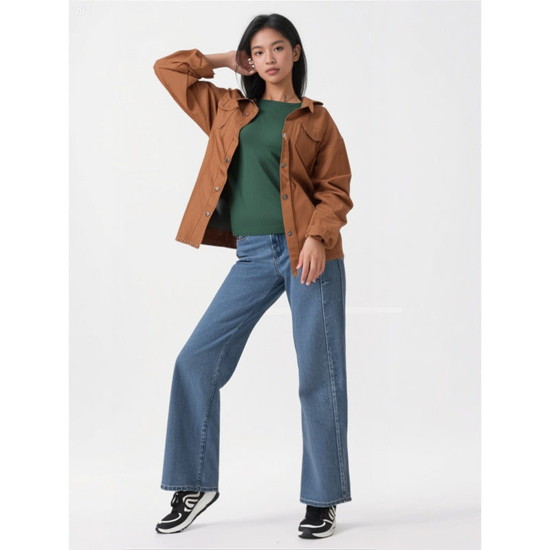 Sobre Camisa Campera Jeans Varios Colores Oversize Uniteduy