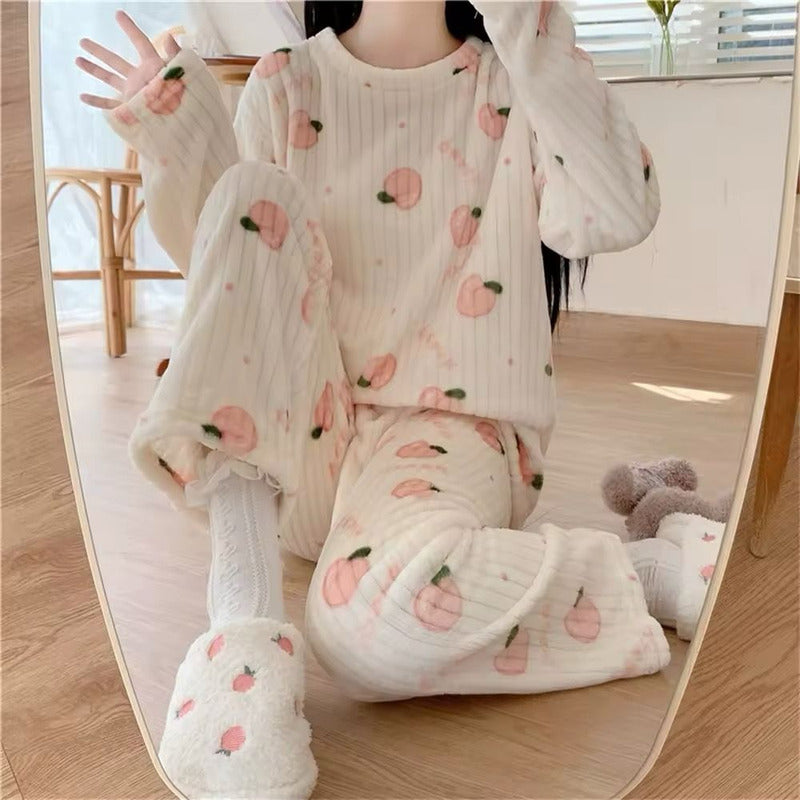 Pijama Peluche Largo De Dama Plush Abrigado Varios Diseños