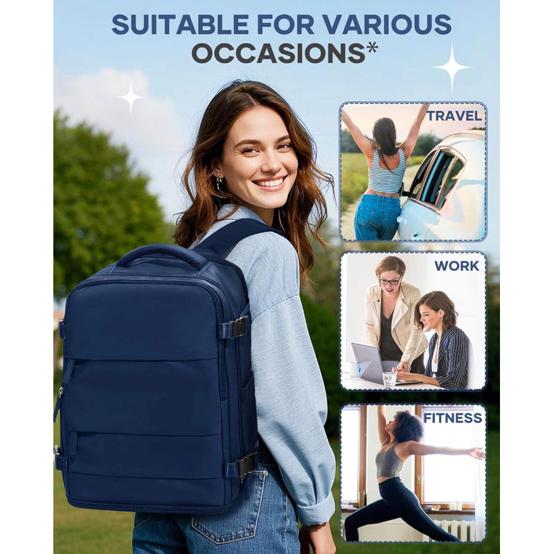 Mochila Viaje Grande Con Usb Varias Reparticiones Uniteduy