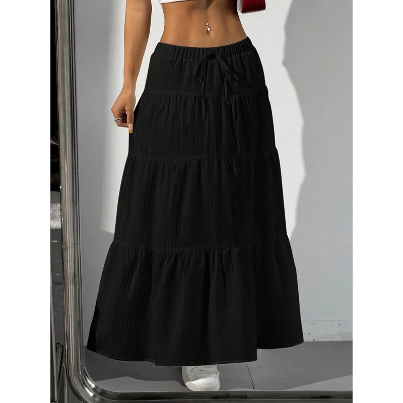 Falda Pollera Larga Con Lazo Y Elástico Campesina Uniteduy