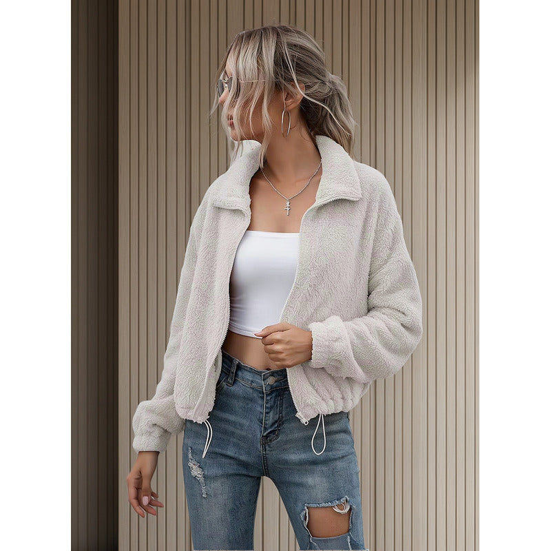 Campera Corta Con Elástico Polar Peluda Calentita Uniteduy