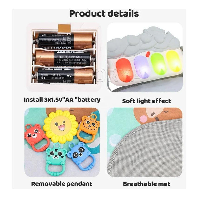 Gimnasio Alfombra Musical E Interactivo Con Piano Uniteduy