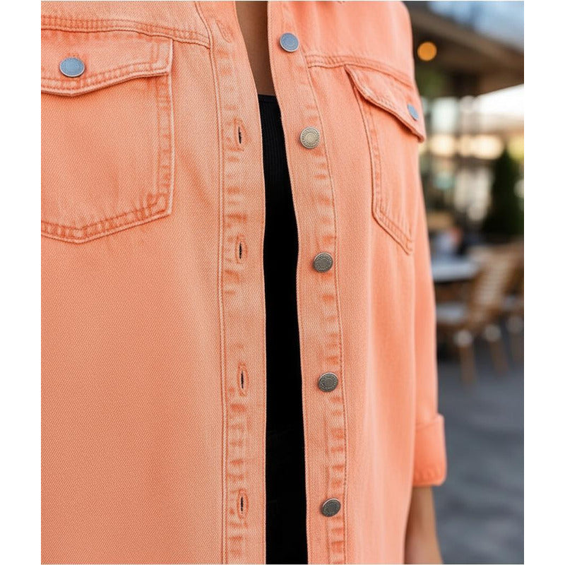 Sobre Camisa Campera Jeans Varios Colores Oversize Uniteduy