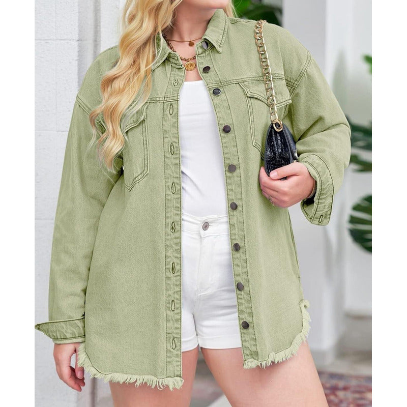 Sobre Camisa Campera Jeans Varios Colores Oversize Uniteduy