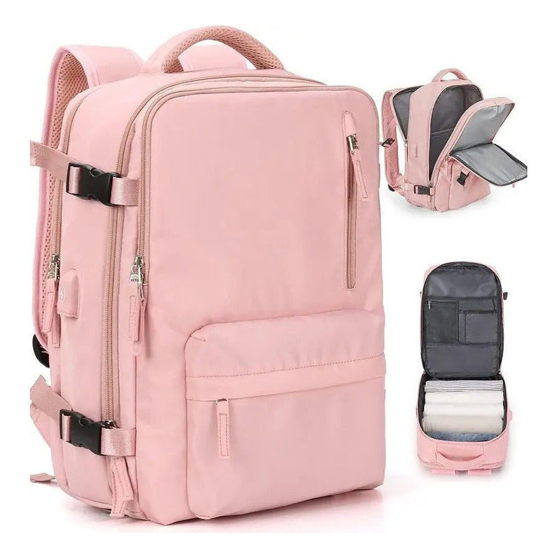 Mochila Viaje Grande Con Usb Varias Reparticiones Uniteduy