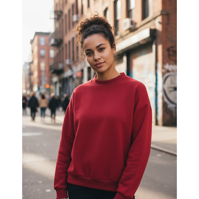 Buzo Deportivo Mujer Cuello Redondo Con Felpa Uniteduy