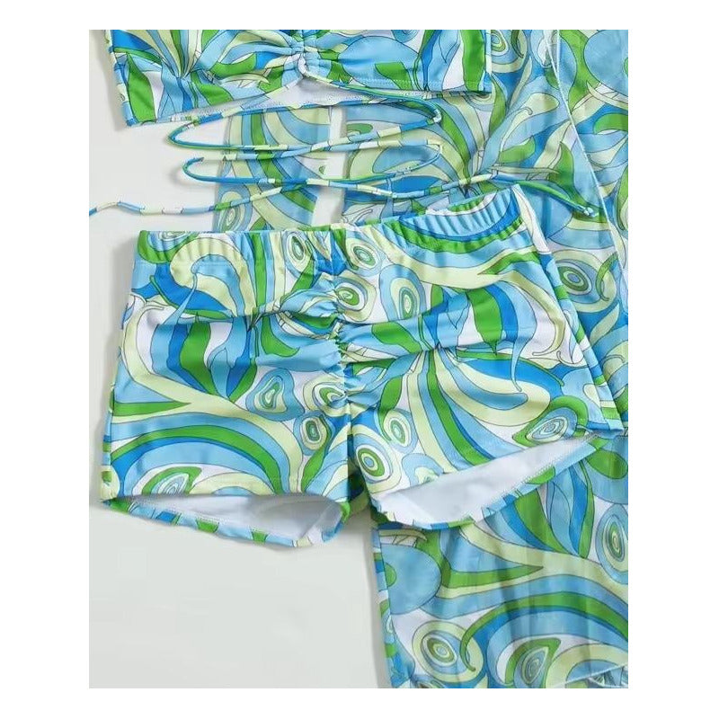 Bikini Malla 3 Piezas Tankini Short Soutien Camisa Uniteduy