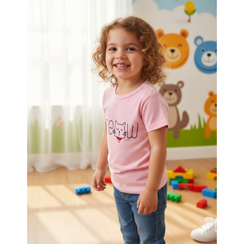 Remeras Manga Corta Algodon Bebes Y Niños Varios Diseños