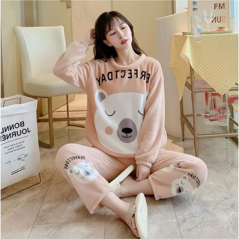 Pijama Peluche Largo De Dama Varios Diseños Talle Único