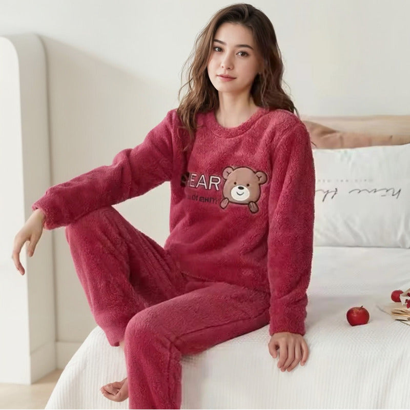 Pijama Peluche Largo Osos Plus Abrigados Varios Colores