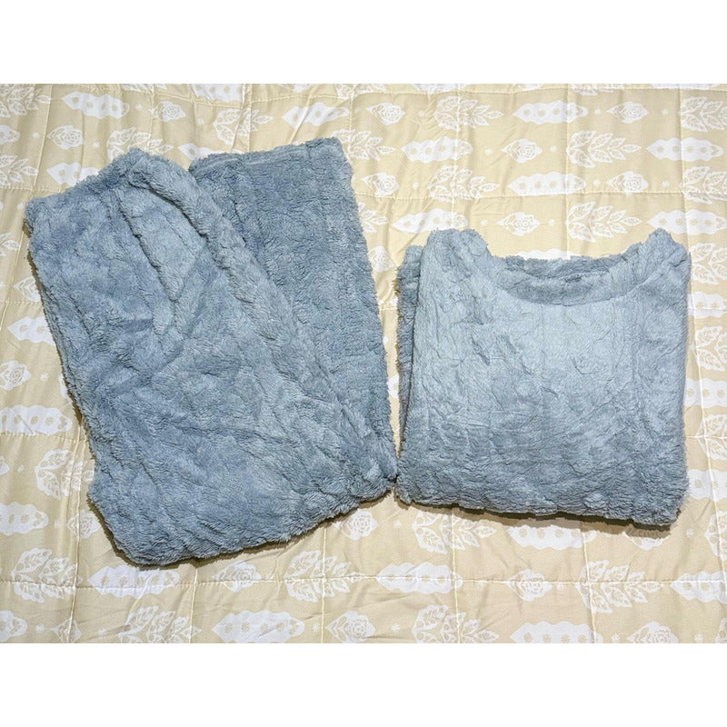 Pijama Peluche Trenzado Largo De Dama Plush  Varios Colores