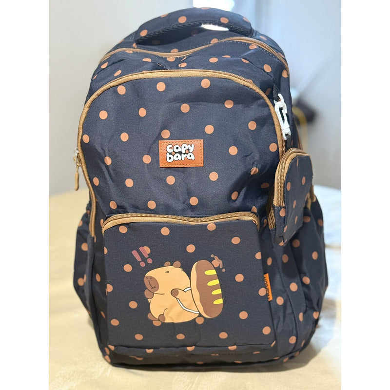 Mochila Escolar Con Monedero De Capibara Carpincho Laptop