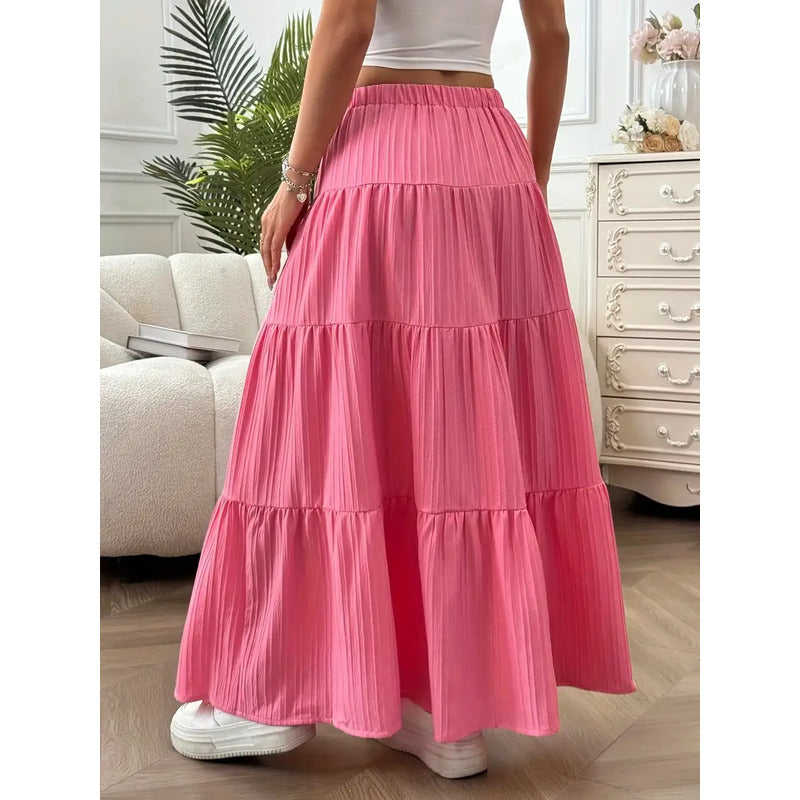 Falda Pollera Larga Con Lazo Y Elástico Campesina Uniteduy