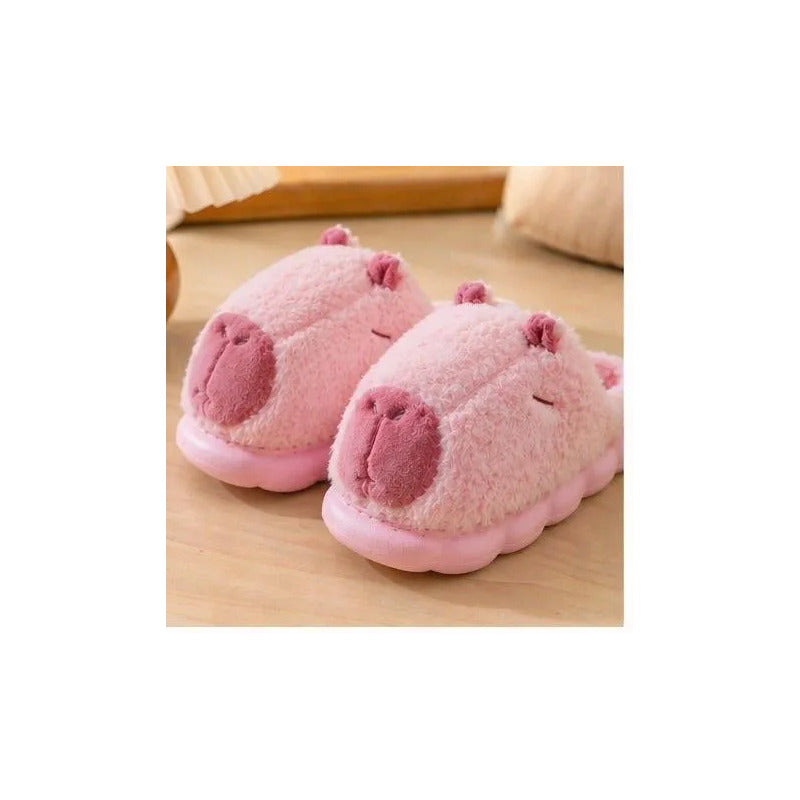 Pantufla Capibara Sin Talón Cálidas Antideslizantes Cómodas
