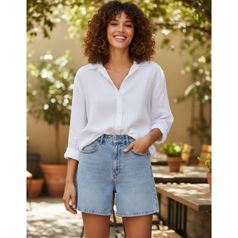 Short Bermuda De Jeans Dama Con Bolsillos Uniteduy