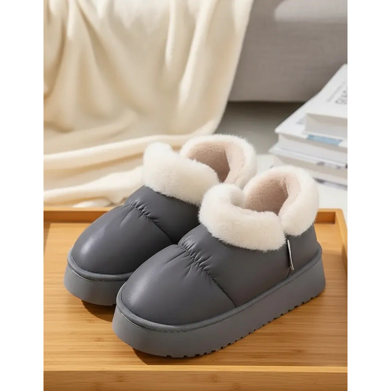 Pantuflas Botitas Abrigadas Con Corderito Y Plataforma