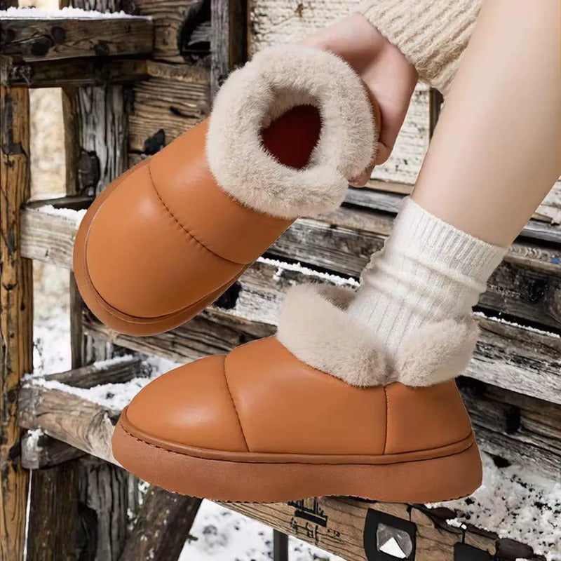 Pantuflas Botitas Abrigadas Con Corderito Y Plataforma