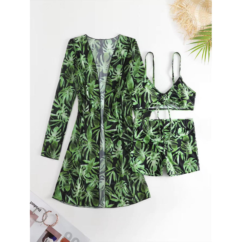 Bikini Malla 3 Piezas Tankini Short Soutien Camisa Uniteduy