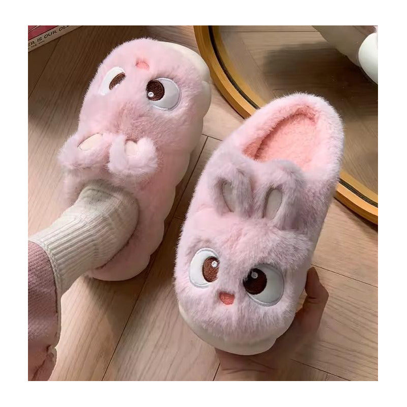 Pantufla Conejo Peludas Con Suela De Goma Varios Colores