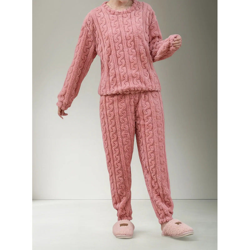 Pijama Peluche Peludo Plush Texturado De Dama Varios Colores