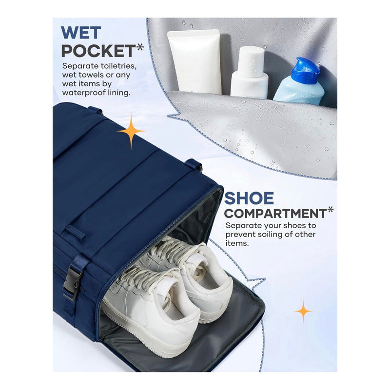 Mochila Viaje Grande Con Usb Varias Reparticiones Uniteduy