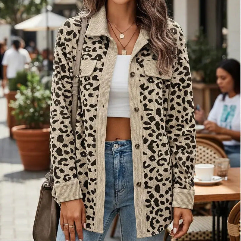 Sobre Camisa Pana Animal Print Varios Colores