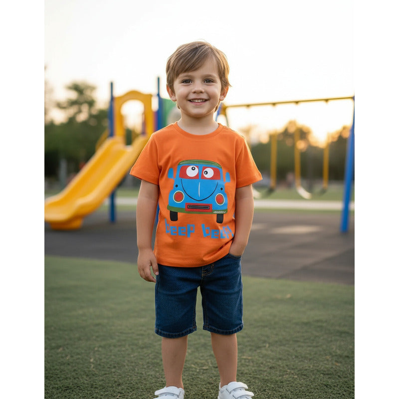 Remeras Manga Corta Algodon Bebes Y Niños Varios Diseños