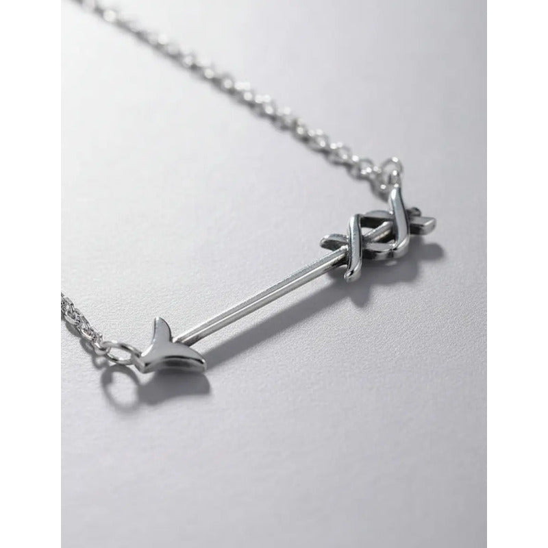 Cadena Con Dije Flecha Plata 925 45cm Joyería Mujer Uniteduy