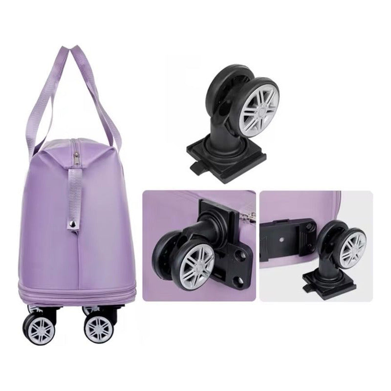 Bolso De Viaje Plegable Expandible Con Ruedas Desmontables