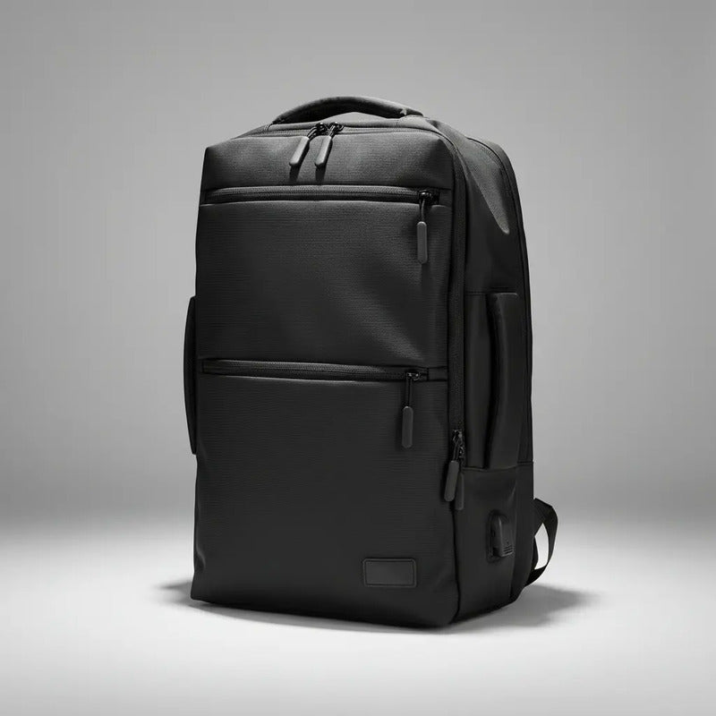 Mochila De Viaje Negra Con Usb Varias Reparticiones Uniteduy