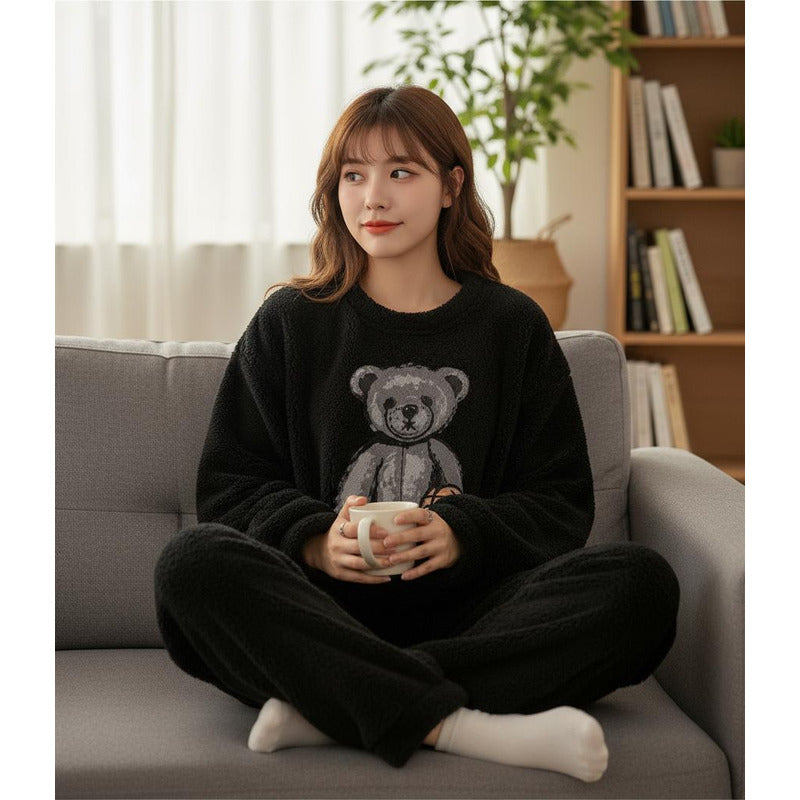 Pijama Peluche Largo Osos Plus Abrigados Varios Colores