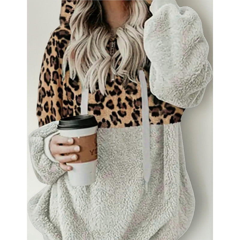 Buzo Canguro Animal Print Cremallera Capucha Uniteduy