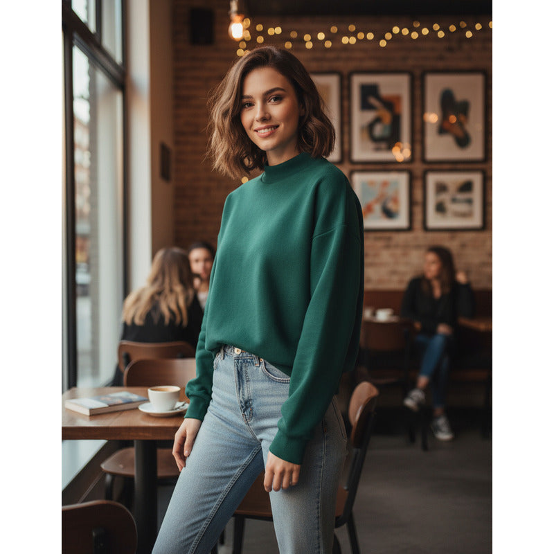 Buzo Deportivo Mujer Cuello Redondo Con Felpa Uniteduy