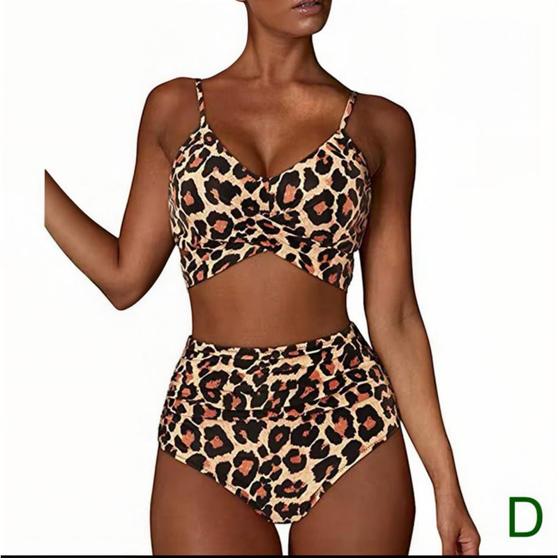 Bikini Mallas Tiro Alto 2 Piezas Push Up Cruzado Uniteduy