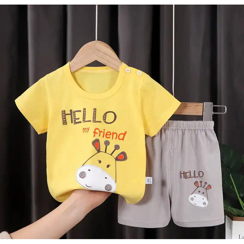 Conjunto De Niño Short Y Remera Bebe Varios Diseños Uniteduy