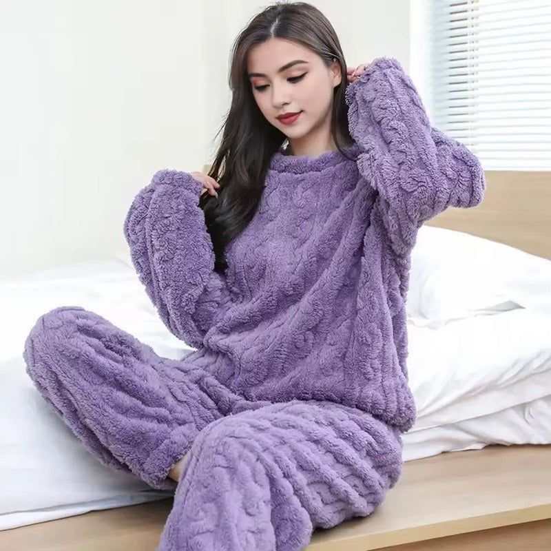 Pijama Peluche Peludo Plush Texturado De Dama Varios Colores