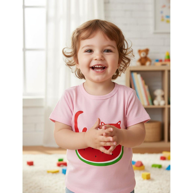 Remeras Manga Corta Algodon Bebes Y Niños Varios Diseños