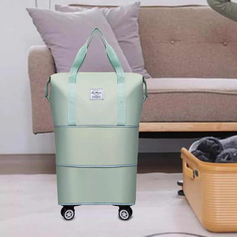 Bolso De Viaje Plegable Expandible Con Ruedas Desmontables