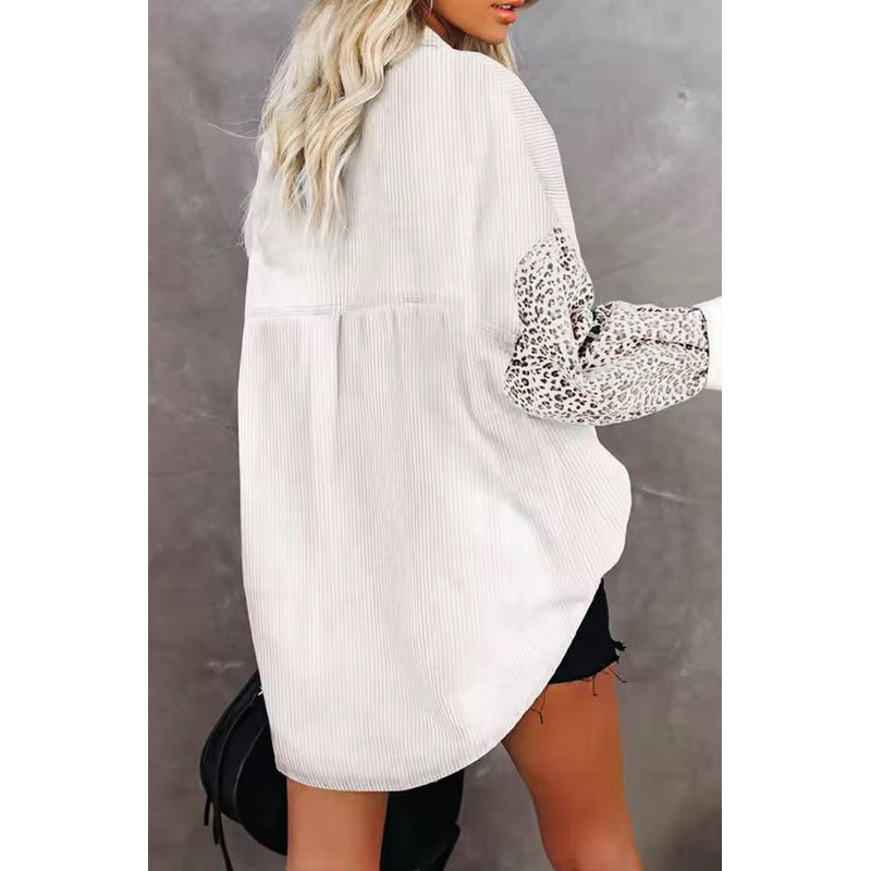 Sobre Camisa Pana Combinado Con Animal Print Varios Colores