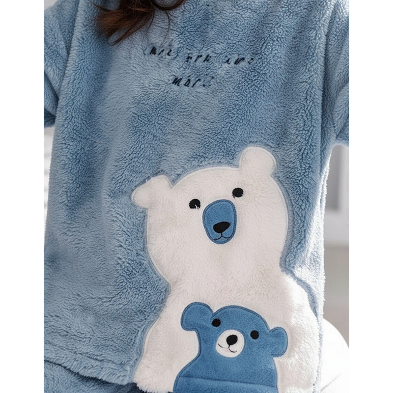 Pijama Peluche Largo Osos Plus Abrigados Varios Colores