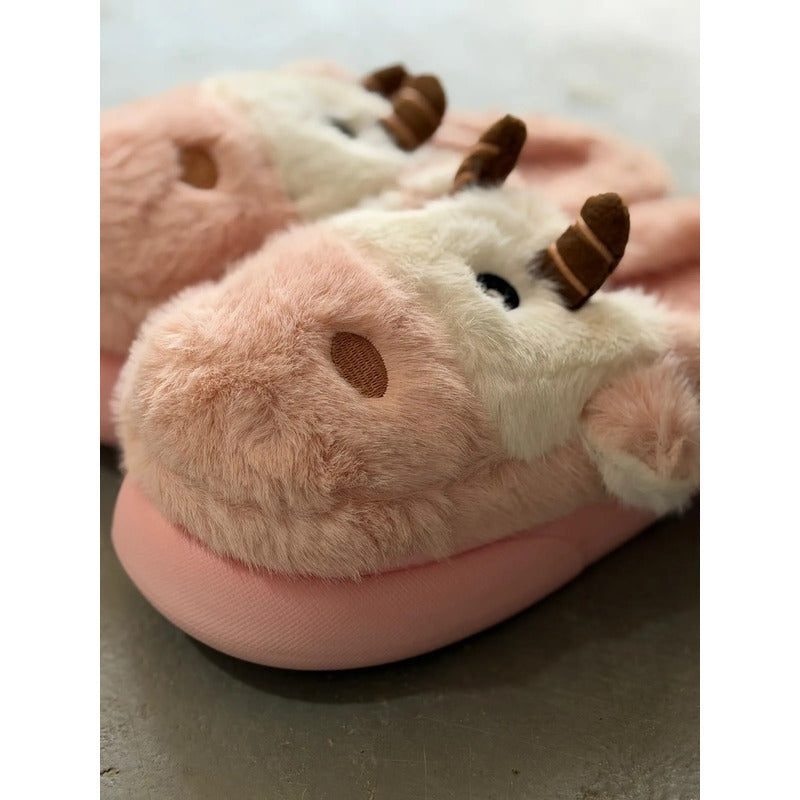 Pantufla Vaca Sin Talón Talles Del 36 Al 45 Suela De Goma