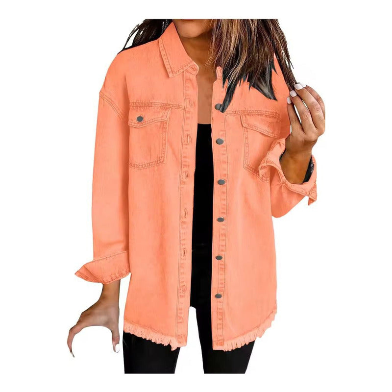 Sobre Camisa Campera Jeans Varios Colores Oversize Uniteduy