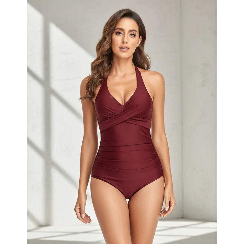 Malla Entera Lisa Y Combinada Bikini Mujer Talles L Al Xxl